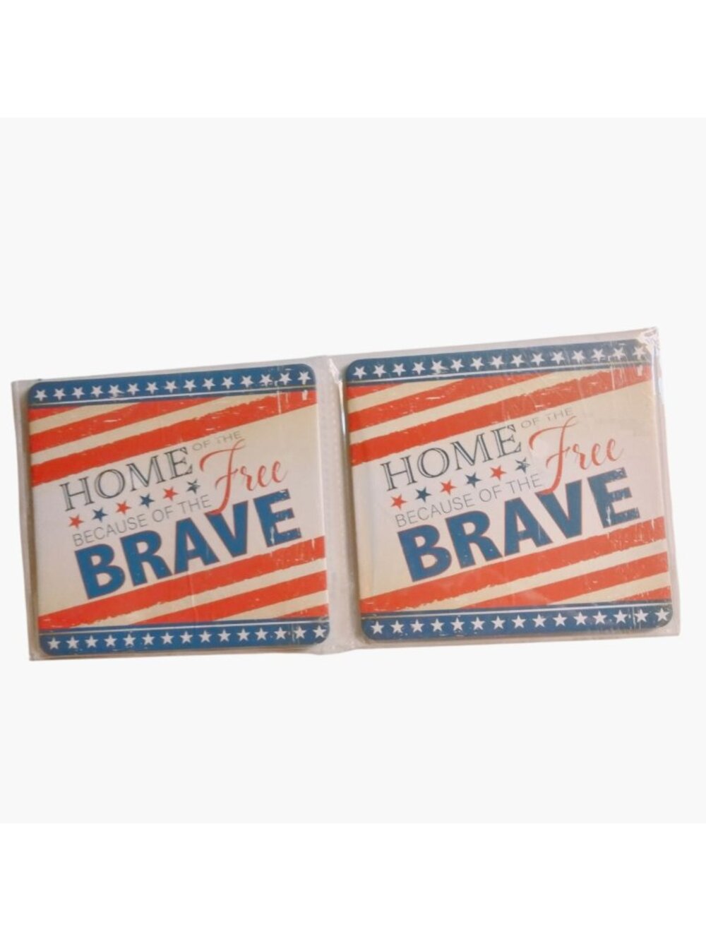 Patriotic Coasters Home Of The Free Because Of The Brave Patriotic VFW Lot 2